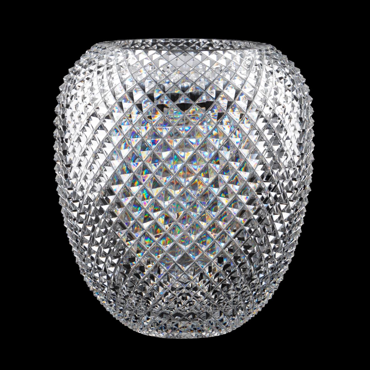 LARGE DIAMOND POINT CUT GLASS