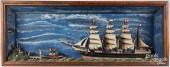 LARGE DIORAMA OF SHIPSLarge di