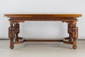 LARGE DRAW-LEAF WALNUT DINING