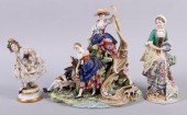 LARGE DRESDEN FIGURAL GROUP AN
