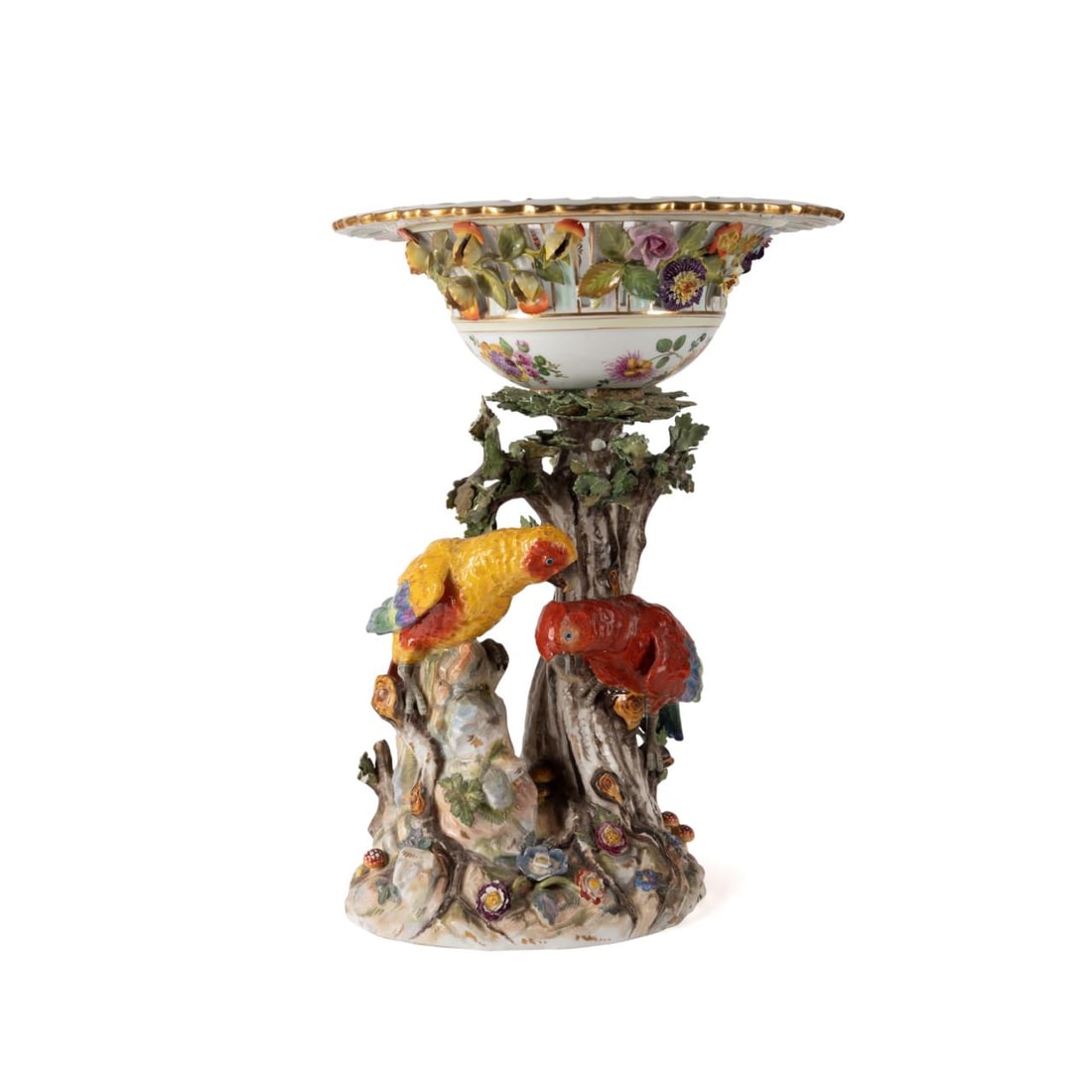 LARGE DRESDEN FIGURAL PORCELAIN