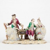 LARGE DRESDEN PORCELAIN FIGURA