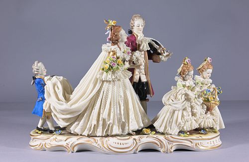 LARGE DRESDEN PORCELAIN FIGURAL