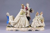 LARGE DRESDEN PORCELAIN FIGURA
