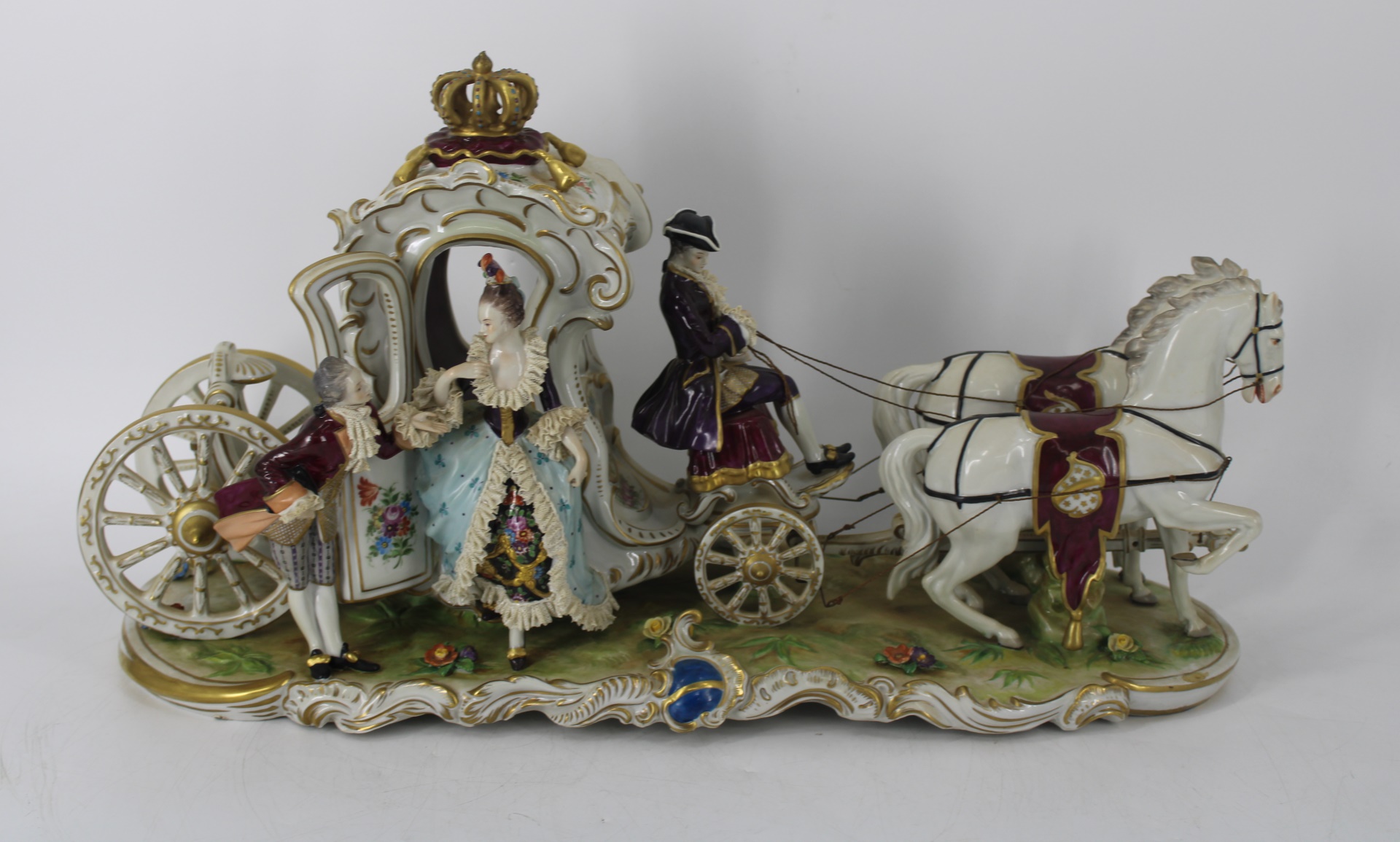 LARGE DRESDEN PORCELAIN HORSES