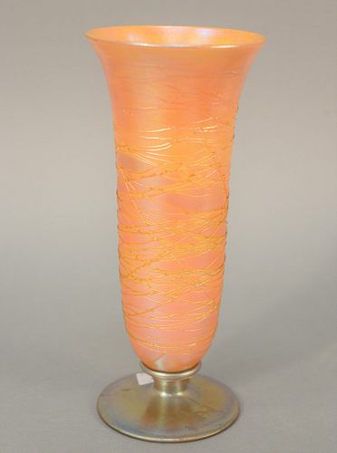 LARGE DURAND VASE, ORANGE LUSTER