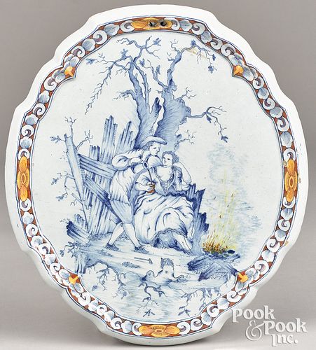 LARGE DUTCH DELFT PLAQUE, 18TH