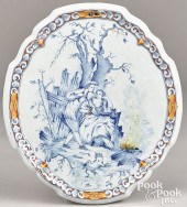 LARGE DUTCH DELFT PLAQUE, 18TH