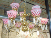 LARGE DUTCH STYLE BRASS CHANDE
