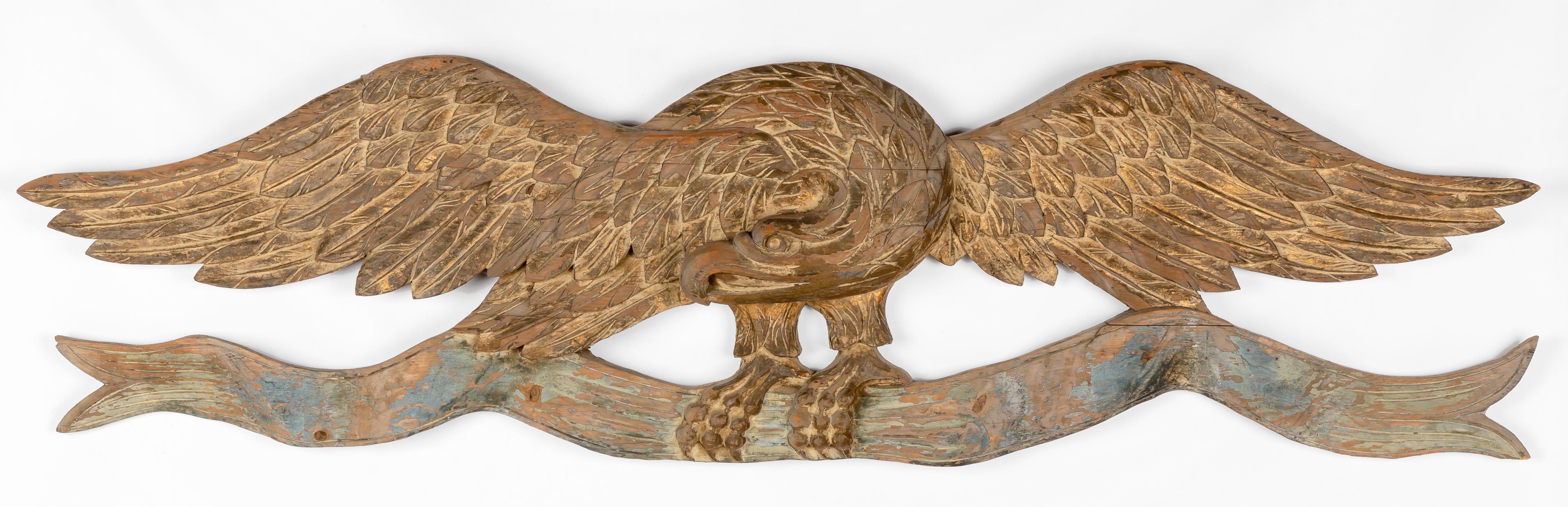 LARGE EARLY AMERICAN CARVED &
