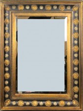 LARGE EBONIZED AND GILT FRAMED