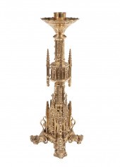 LARGE ECCLESIASTIC BRASS CANDL