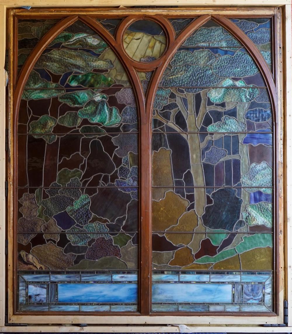 LARGE ECLECTIC STAINED GLASS WINDOW