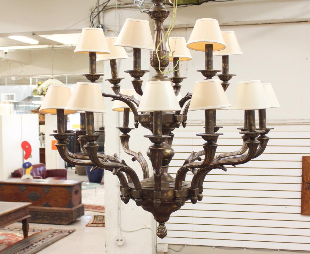 LARGE EIGHTEEN-LIGHT BRONZE