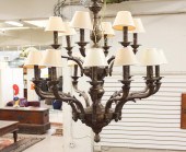 LARGE EIGHTEEN-LIGHT BRONZE CH