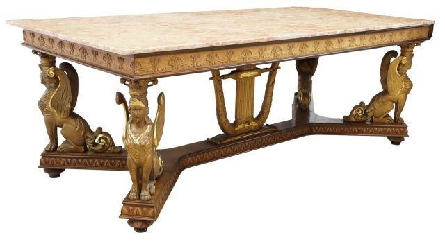LARGE EMIPRE STYLE MARBLE-TOP