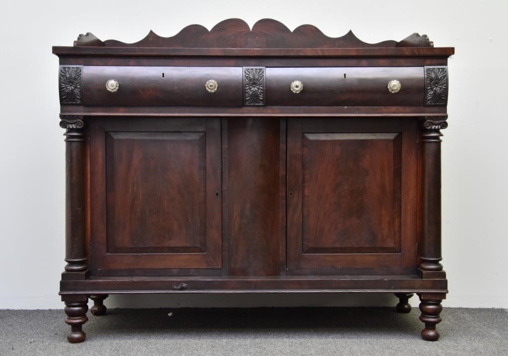 Large Empire mahogany sideboard,