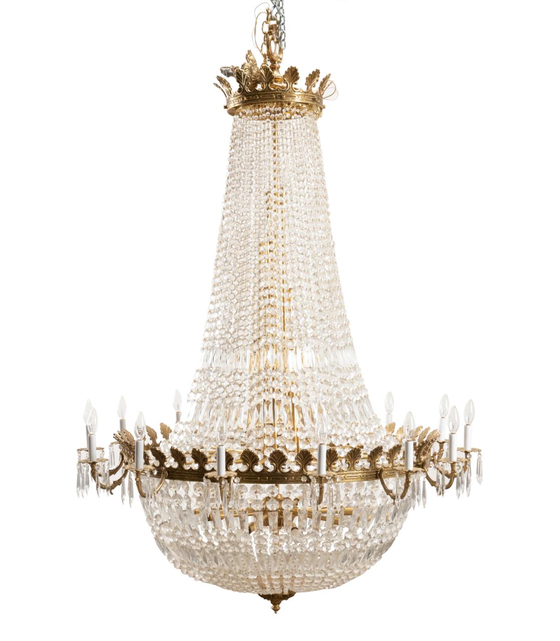 LARGE EMPIRE STYLE CRYSTAL BASKET