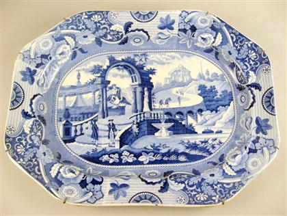 Large English blue transfer printed