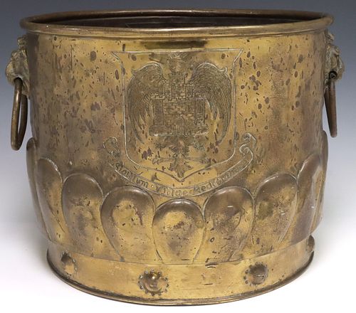 LARGE ENGLISH BRASS REPOUSSE