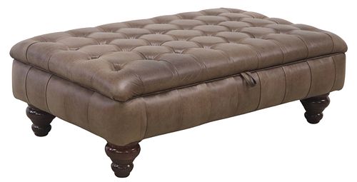 LARGE ENGLISH BUTTON-TUFTED BROWN