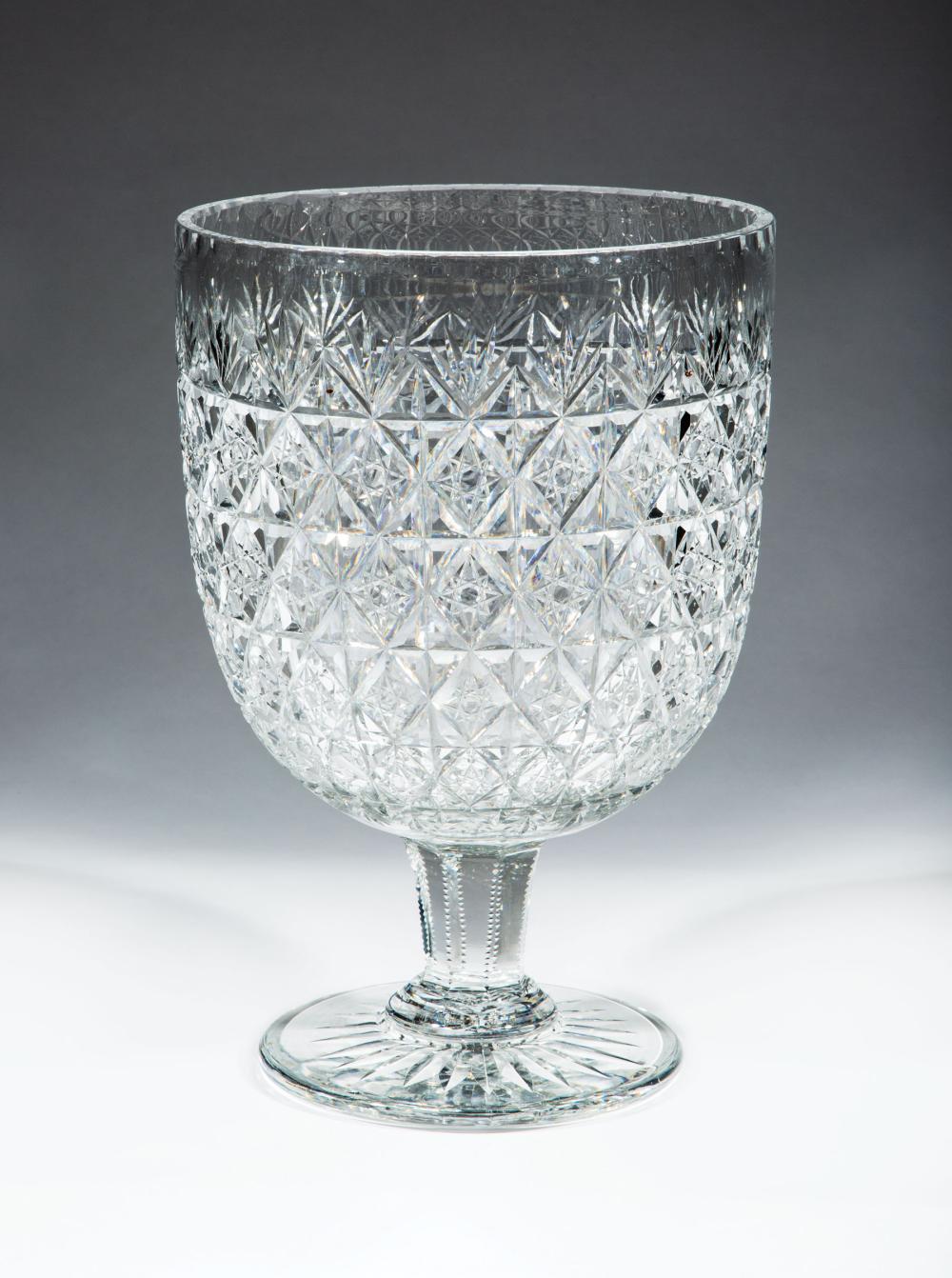 LARGE ENGLISH CUT GLASS VASELarge