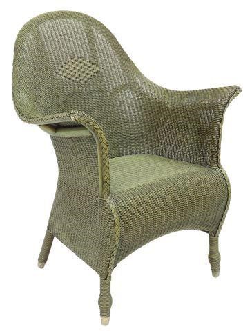 LARGE ENGLISH GREEN WOVEN WICKER