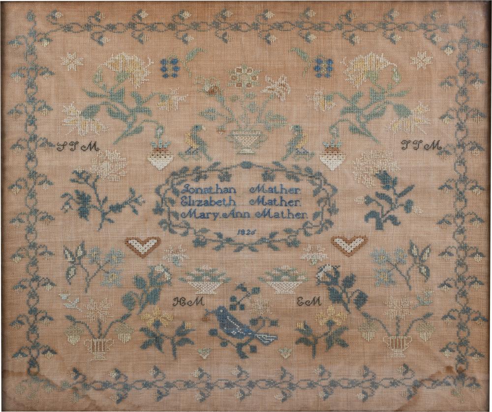 LARGE ENGLISH MOTIF SAMPLER WROUGHT
