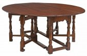 LARGE ENGLISH OAK DROP-LEAF WA