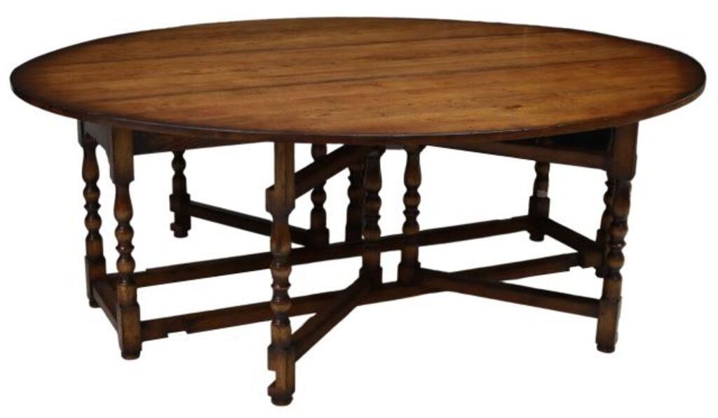 LARGE ENGLISH OAK DROP-LEAF WAKE