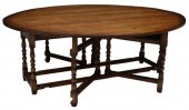LARGE ENGLISH OAK DROP-LEAF WA
