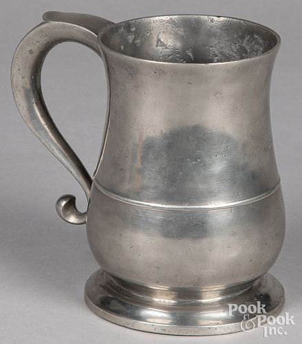 LARGE ENGLISH PEWTER MUG, 18TH