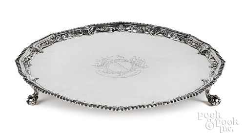 LARGE ENGLISH SILVER SALVER,