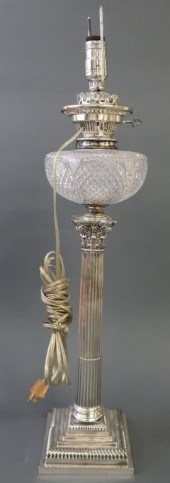 Large English silverplate oil