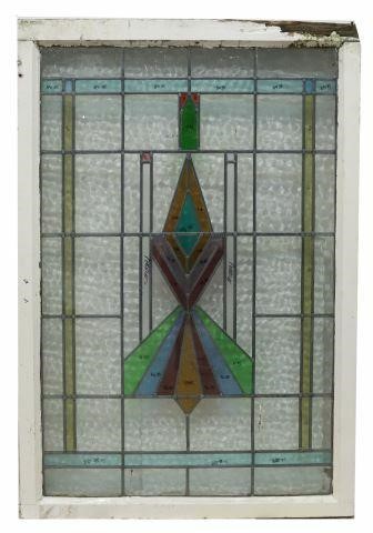 LARGE ENGLISH STAINED & LEADED