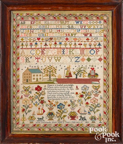 LARGE ENGLISH WOOL ON LINEN
