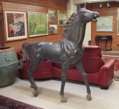 LARGE EQUESTRIAN BRONZE SCULPT