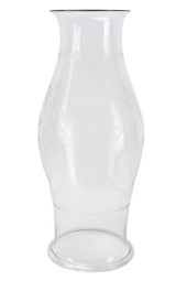 LARGE ETCHED GLASS CANDLE HURR