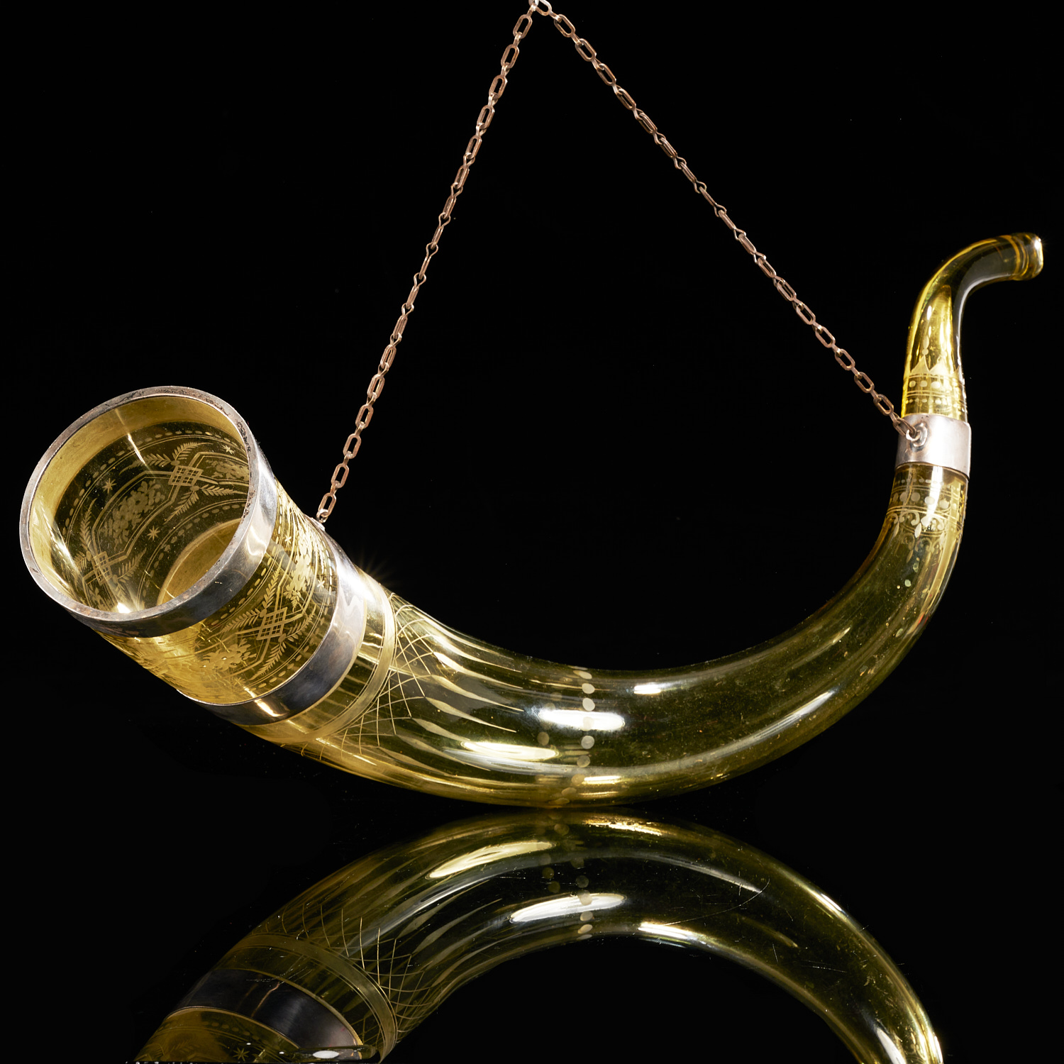 LARGE ETCHED GLASS CEREMONIAL