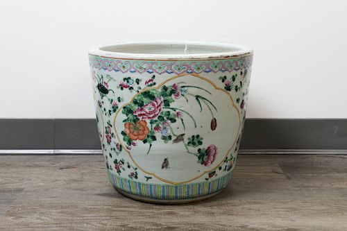 LARGE FAMILLE ROSE JARDINIERE, 19TH