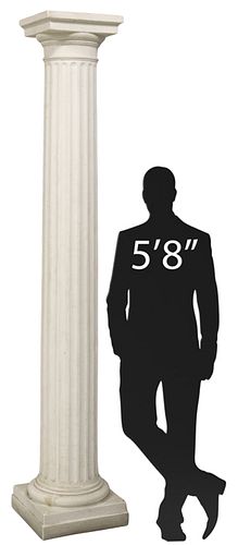 LARGE FAUX MARBLE FLUTED DORIC