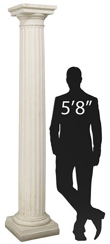 LARGE FAUX MARBLE FLUTED DORIC