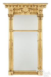 LARGE FEDERAL GILTWOOD MIRROR,