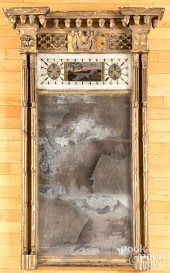 LARGE FEDERAL GILTWOOD MIRROR,