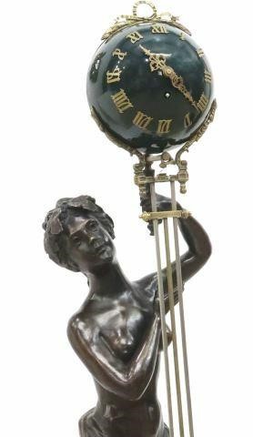 LARGE FIGURAL BRONZE SWINGING ARM