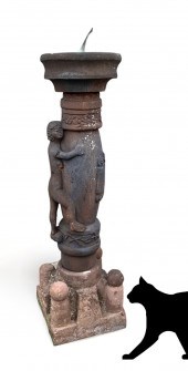LARGE FIGURAL CONCRETE SUNDIAL