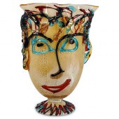 LARGE FIGURAL MURANO GLASS VAS