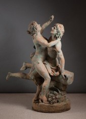 LARGE FIGURAL PATINATED BRONZE
