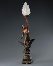 LARGE FIGURAL TORCHèRE LAMPA l