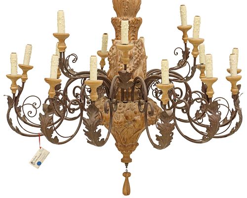 LARGE FINELY CARVED PINE &AMP;